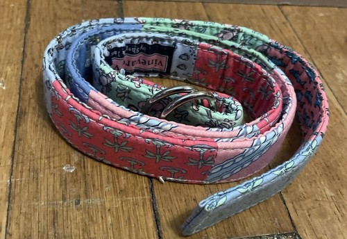 VINEYARD VINES MULTI COLOR Palm Lobster boat Scuba Boys BELT SIZE L Cotton 35” - Picture 21 of 22