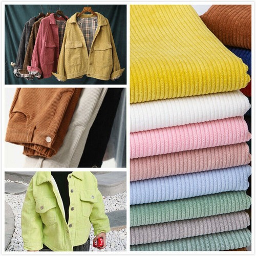 8 Wales Corduroy Fabric Plain Thick Coat Pants Sewing Materials Crafts By Metre - Picture 6 of 39