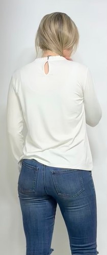 HOBBS Long Slv Jersey&Woven Pleat Neck Key Hole Back Semi Fit Ivory (A136)RRP£45 - Picture 3 of 5