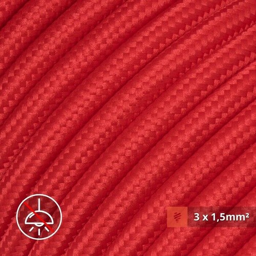 Cable textil para instalación eléctrica de relleno, cable redondo (H05VV-F 3x1,5mm2) - Imagen 3 de 23