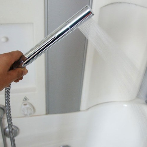 Pulverizador de latón cromado para baño cabezal de ducha de mano redondo spray de ducha de mano NUEVO - Imagen 2 de 3