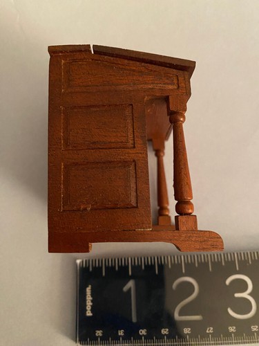 Casa delle bambole in miniatura vintage ARTIGIANALE stile Davenport BELLISSIMO legno massello DESK/b - Foto 14 di 17