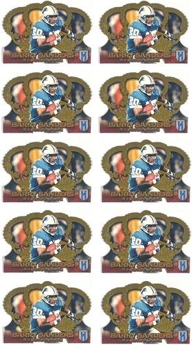 Lot Of 10 1996 Pacific Crown Royale Gold Barry Sanders Die-Cut SP CR-50