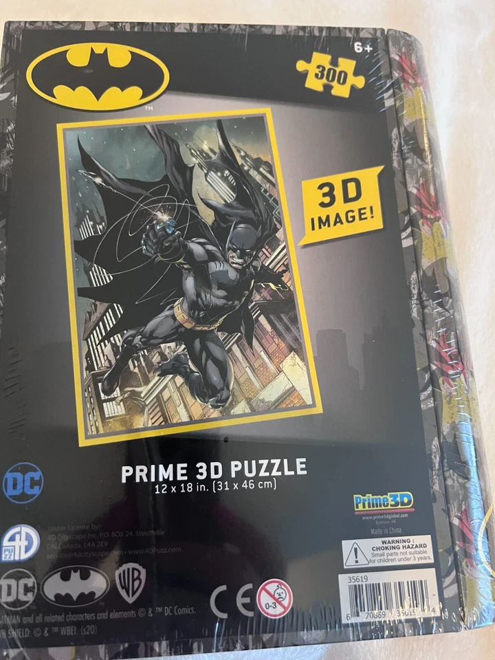 Rompecabezas 3D DC Comics Batman Prime 12"x18" sellado 300 piezas lata coleccionable Foto 2 de 4