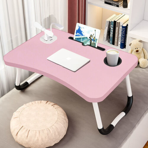 Folding Laptop Table Bed Tray Portable Computer Breakfast Desk Stand 4 USB Ports - Picture 3 of 11