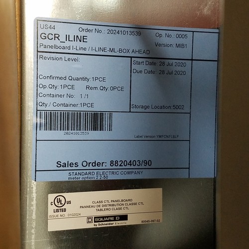 Square D 44430925350090001 I-Line Panelboard, 200A, 3 Phase, 3 Wire, 600Vac - Picture 5 of 6