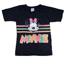Vintage Pilgrim Disney Minnie Mouse Black T-Shirt Single Stitch USA Kids Large