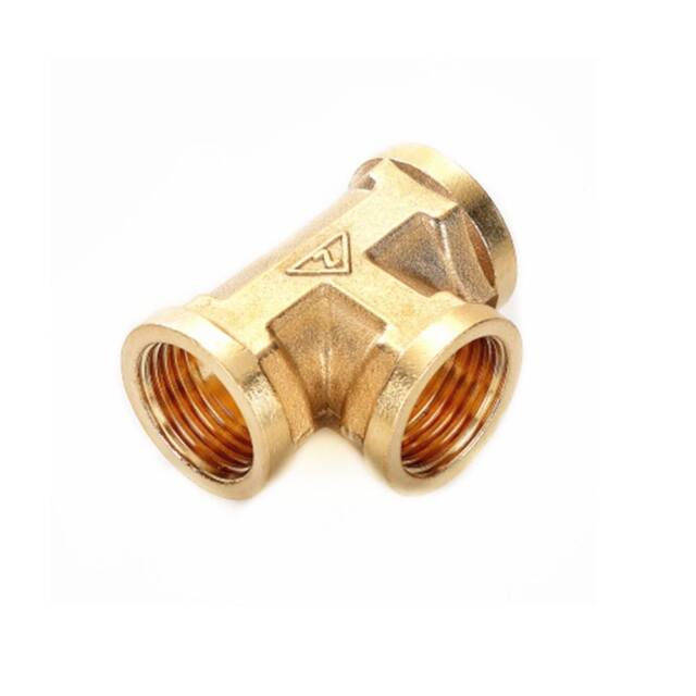 1//2BSP Brass Male Female Threaded 3-Way Pipe Fittings Couplers Connectors 2pcs