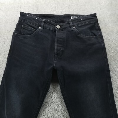 パンツ PT TORINO REGGAE 33inc Black PT Torino Jeans Mens 33 Black Reggae Slim Fit Button Fly Mid