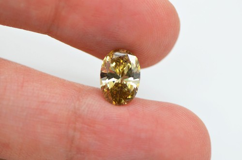 Oval Shaped Diamond Fancy Brown Color Loose Enhanced 10.38X7.39 MM 2.21 Carat - Picture 2 of 11