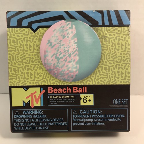 MTV Beach Pool Ball Pastell Geometrisch Sammler Aufblasbar Neu im Karton! - Bild 1 von 13