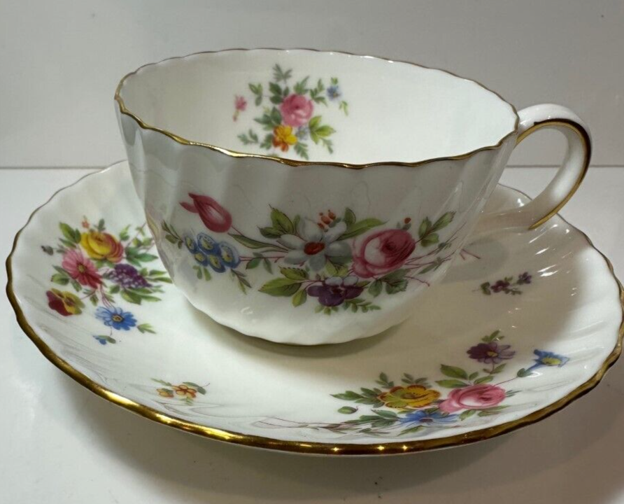 Vintage Minton Marlow S309 Bone China Tea Cup & Saucer Set Made