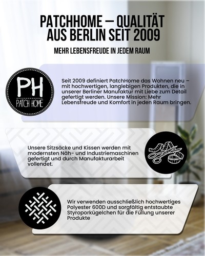 Patchhome 2  Varianten in 1 Sitzsack Sitzkissen BeanBag Gamer in diversen Farben - Bild 137 von 193