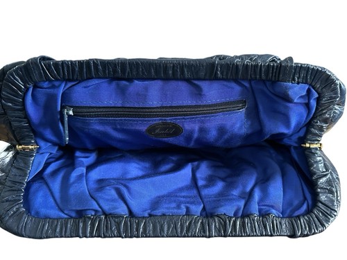 VINTAGE Genuine Isabel USA Clutch Handbag Dark Blue - Picture 5 of 11