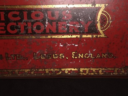 VINTAGE ADVERTISING TIN LITHO BOX ROGALL'S AND SON LEEDS ENGLAND CONFECTIONERY - Picture 6 of 12