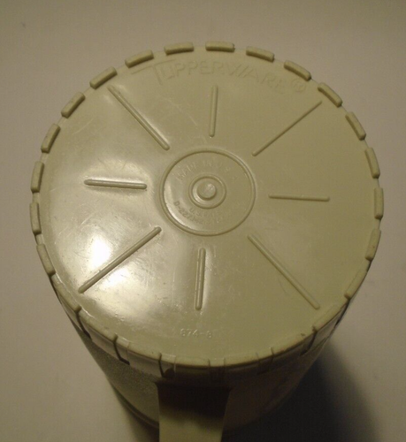 Tupperware 874 Mandel 1 Quart runder Krug mit Ernte Gold Pop Top Deckel - Bild 8 von 10