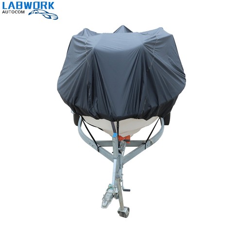 11 12 13ft 420D V-Hull Runabouts Boat Cover Waterproof Heavy Duty Black - Picture 3 of 11