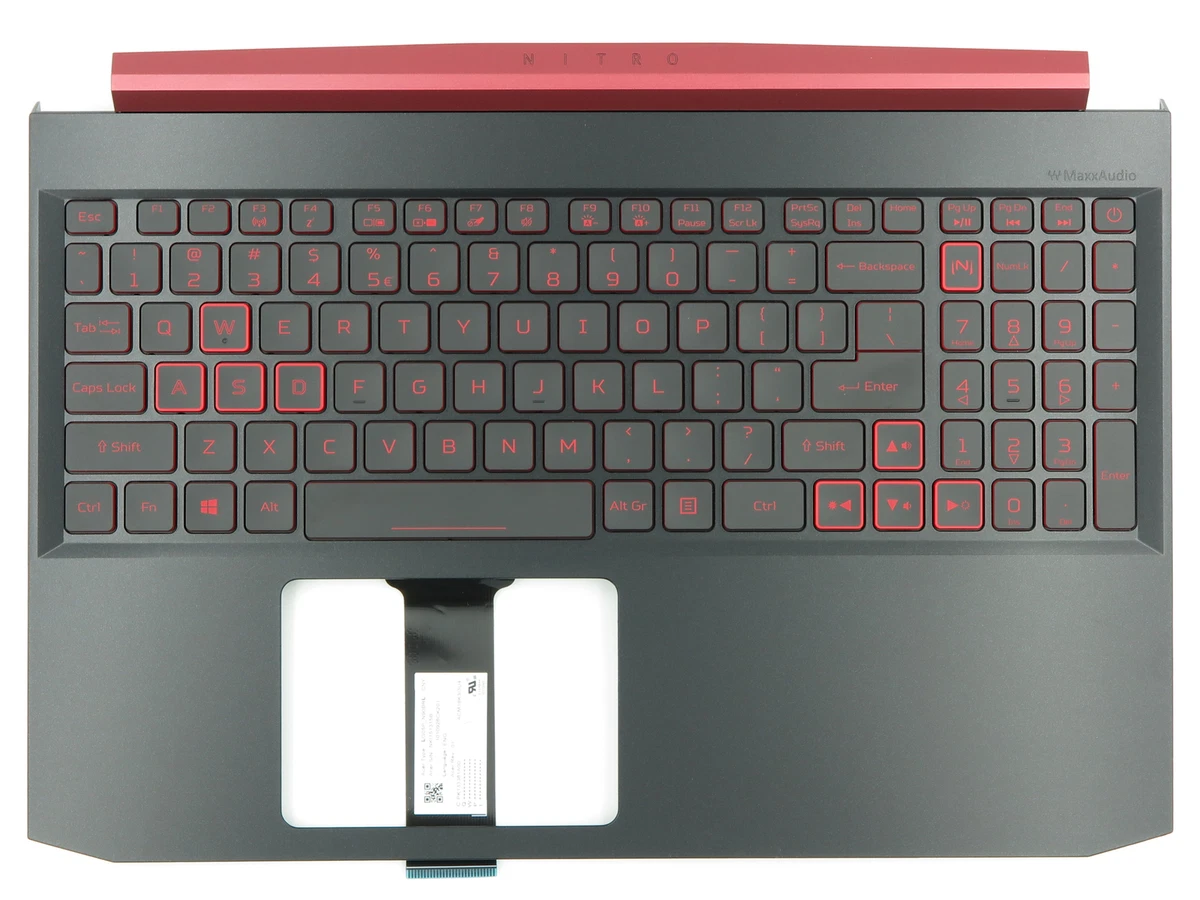FOR ACER NITRO AN515 54 Palmrest Backlit Keyboard LED BLACK