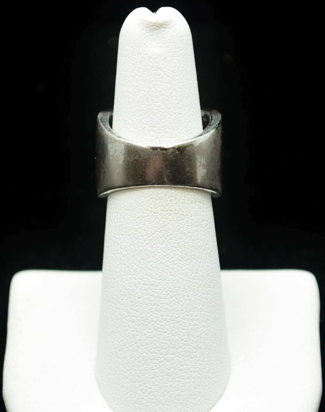 Sterling Silver Large Face Sparkling Zig Zags Rin… - image 4