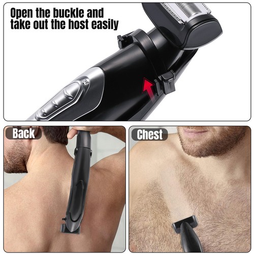 Electric Back Shaver For Men Long Handle Body Hair Removal Facial Razor Trimmer - Picture 40 of 67