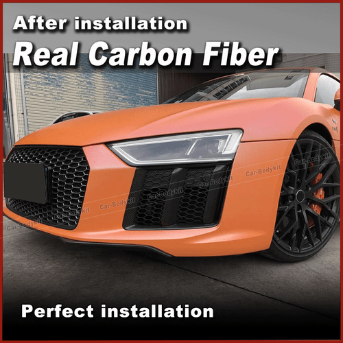 Se adapta a Audi R8 2016-2018 carbono delantero entrada de aire faros antiniebla cubierta - Imagen 8 de 10