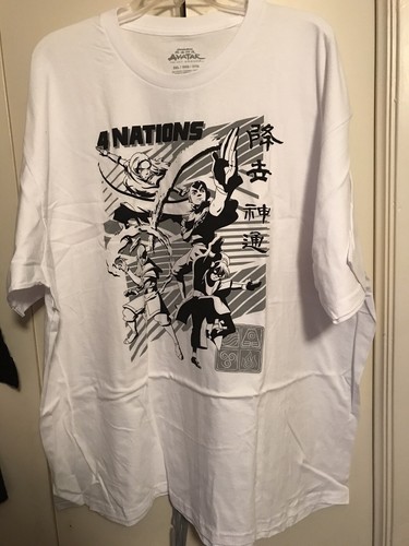 AVATAR: THE LAST AIRBENDER 4 NATIONS BLACK & WHITE T-SHIRT 3XL NEW /w Tags - Picture 2 of 5