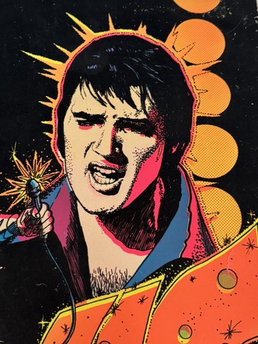 ELVIS PRESLEY 1975 DYNAMIC VELVET BLACK LIGHT POSTER 21" X 32" RARE ORIGINAL - Picture 8 of 12