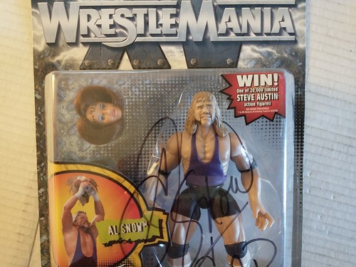 SIGNED Wrestle Mania Al Snow Action Figure & Slammin' Stool and Head NIB Jakks - Picture 5 of 19