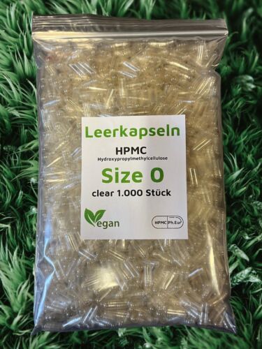 Leerkapseln zum befüllen - vegan - Größe 0 HPMC 1.000 Stück - leicht zu trennen - Bild 4 von 4