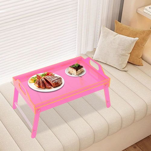 Pink Laptop Bed Desk Foldable Laptop Lap Acrylic Bed Stand Desk Tray Table
