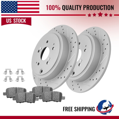 Rear Brake Rotors Ceramic Brake Pads For Acura MDX 2001 2002 2003 2004 2005 2006