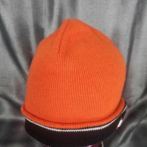 Oregon State Beavers 100% Acrylic Knit Beanie stocking Cap/Hat Orange & Black - Picture 4 of 8