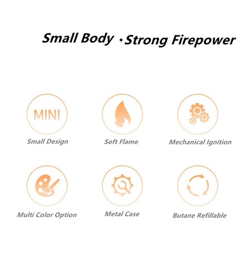 Soft Flame Mini Pocket Lighter - Refillable Butane cigarette Lighter - Buddy G's - Picture 5 of 28