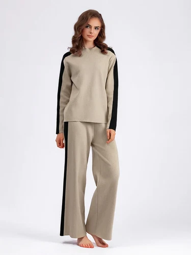Damen Anzug zweiteilig Sets Langarm Tops Hose Sets Trainingsanzug 2 Stück - Bild 15 von 26