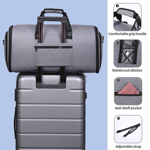 Garment Bags for Travel Convertible Carry on Garment Duffel Bag 2 in 1 Hangin... - Picture 5 of 7
