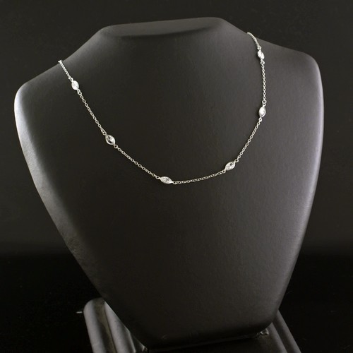 Danish Silver Necklace w/ Zircons - Lund Copenhagen  - Picture 1 of 2