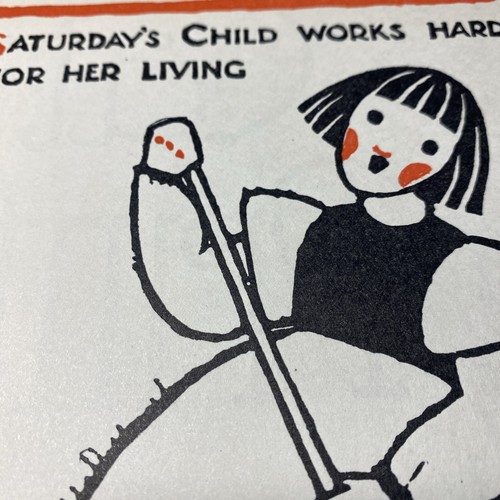 Samstags Kind arbeitet hart für ihr Leben Vintage skurrile Buchillustration - Bild 11 von 11