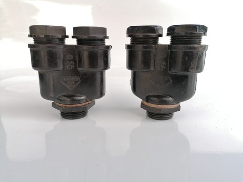 Bakelit Verteiler PG16 Siemens f. Schalter Abzweigdose Zwilling Hosenstück alt - Bild 3 von 6