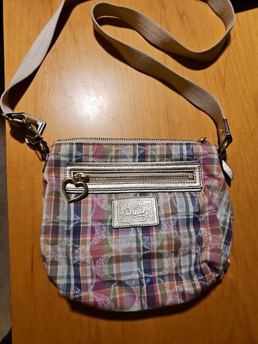 Bandolera Coach Poppy Madras a cuadros