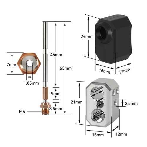 24V 60W Hardened Steel Nozzle For Prusa i3 MK4 Hotend Kit Bimetal Heatbreak HAU - Photo 13/13