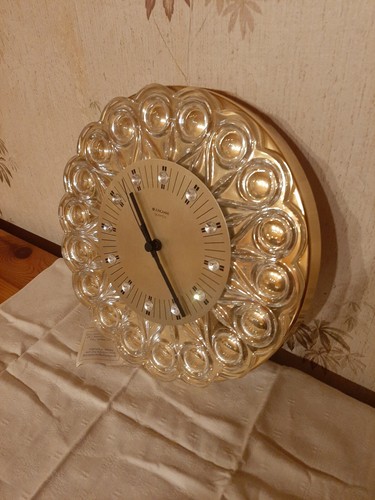Junghans Wanduhr Vintage, Bleikristall Vergoldet .Sehr edel. - Bild 3 von 10