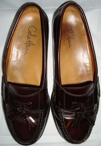 Mens Cole Haan Brown Leather Tassel Loafers 9D 9 D Shoes - Picture 2 of 8