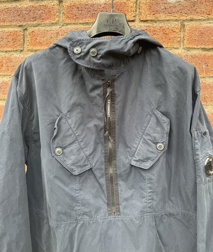 CP Company 1/4 Zip Lens Cotton Anorak Smock Size XL Navy Garment Dyed - Picture 3 of 15