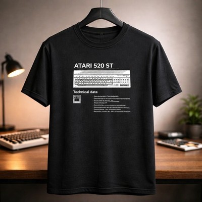Herren Atari 520 T-Shirt, Nerd Gamer Männer Geschenke