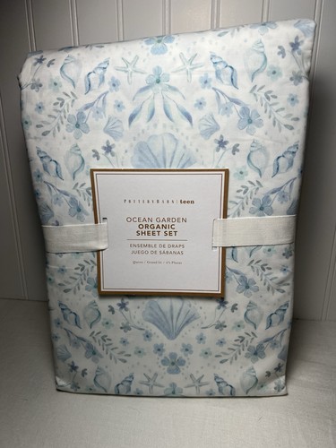 Pottery Barn Teen Ocean Garden Bio-Bettwäscheset ~ Königin - Bild 1 von 4