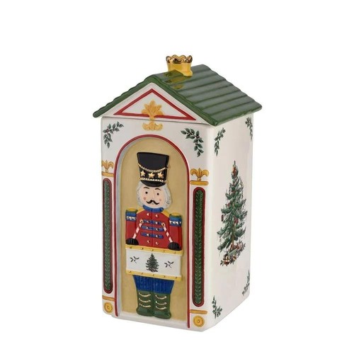Weihnachtsbaum Nussknacker Keksdose - 12" Steingut Festliche Keksdose mit...