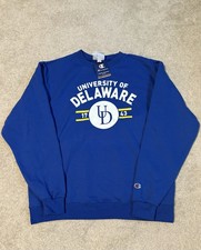 Sudadera University of Delaware Blue Gallinas Para Hombre Grande Azul Campeón NUEVA