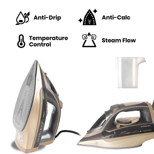 3200W Corded Iron Faster Heating Powerful Steaming Iron Self Clean& No Wrinkles - Picture 9 of 11