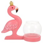 Desktop Glass Terrarium Vase Flamingo Statue Pflanzen Terrarium
