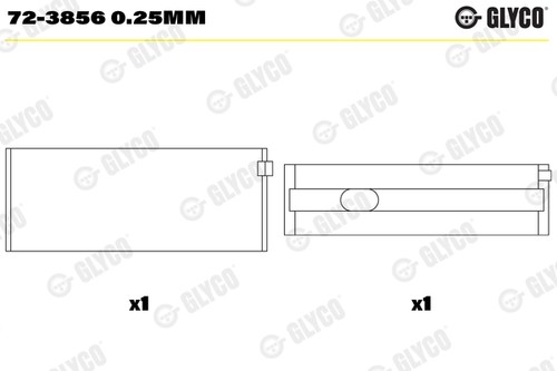CRANKSHAFT BEARINGS 72-3856 0.25mm FOR MERCEDES-BENZ OM612.961/963/981 2.7L 5cyl - Picture 2 of 13